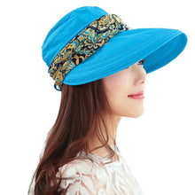 Fashion Women Lady Folding UV Protection Roll Up Wide-Brimmed Hat Multifunction Beach Sun Hat