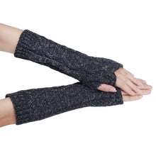 Fashion Women Warm Knitted Fingerless Long Gloves Mitten Hand Arm Warmer Glove 5 Colors