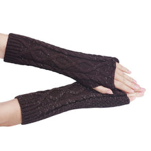 Fashion Women Warm Knitted Fingerless Long Gloves Mitten Hand Arm Warmer Glove 5 Colors