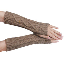 Fashion Women Warm Knitted Fingerless Long Gloves Mitten Hand Arm Warmer Glove 5 Colors