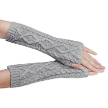 Fashion Women Warm Knitted Fingerless Long Gloves Mitten Hand Arm Warmer Glove 5 Colors