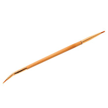 Gold Color Pro MakeUp Cosmetic Double Sided Ended Brushes Eyeshadow Eye Brow Tools Lip Eyeliner Oblique Bending Brush