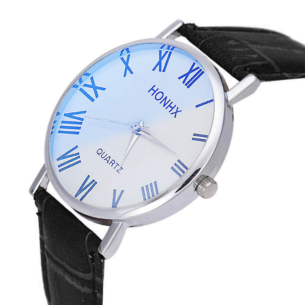 Fashion Luxury Men Leather Quartz Analog Wrist Watch Watches&