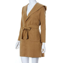 Fashion Women Trench Coat Slim Turn-down Collar Long Sleeve Casual Winer Overcoat Fast Shipping