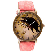 Women Men Retro Clock Wolf WristWatch Cowboy Leather Band Analog Quartz Watch