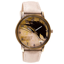 Women Men Retro Clock Wolf WristWatch Cowboy Leather Band Analog Quartz Watch