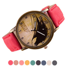 Women Men Retro Clock Wolf WristWatch Cowboy Leather Band Analog Quartz Watch