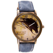Women Men Retro Clock Wolf WristWatch Cowboy Leather Band Analog Quartz Watch