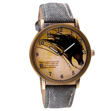 Women Men Retro Clock Wolf WristWatch Cowboy Leather Band Analog Quartz Watch