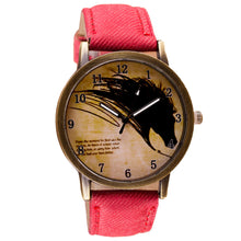 Women Men Retro Clock Wolf WristWatch Cowboy Leather Band Analog Quartz Watch