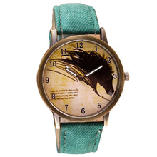 Women Men Retro Clock Wolf WristWatch Cowboy Leather Band Analog Quartz Watch