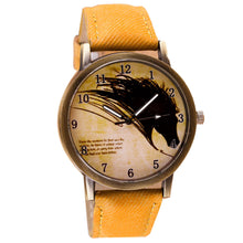 Women Men Retro Clock Wolf WristWatch Cowboy Leather Band Analog Quartz Watch