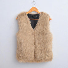 Lady Tops Faux Fur VWaistcoat Warm Coat Outwear Long Hair Jacket veste femme Drop shipping