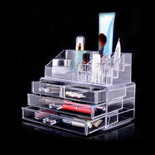 Makeup Cosmetics Jewelry Organizer Clear 3 Drawers Lipstick Box Storage