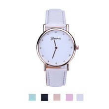 Mens Luxury Women Rhinestone Dial Leather Analog Quartz Wrist Watch watches&