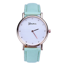 Mens Luxury Women Rhinestone Dial Leather Analog Quartz Wrist Watch watches&