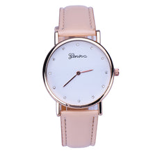 Mens Luxury Women Rhinestone Dial Leather Analog Quartz Wrist Watch watches&