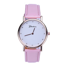 Mens Luxury Women Rhinestone Dial Leather Analog Quartz Wrist Watch watches&
