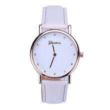Mens Luxury Women Rhinestone Dial Leather Analog Quartz Wrist Watch watches&