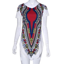 Women Dress Traditional African Print Dashiki Party Dresses Short Sleeve T shirt Dress Plus Size Tops