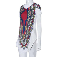 Women Dress Traditional African Print Dashiki Party Dresses Short Sleeve T shirt Dress Plus Size Tops