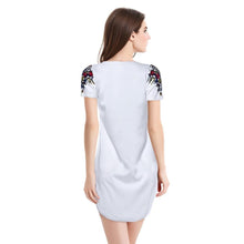 Women Dress Traditional African Print Dashiki Party Dresses Short Sleeve T shirt Dress Plus Size Tops