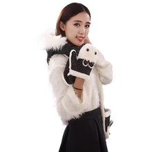 Arival Warm And Adult Rabbit Hat Scarf Gloves Three-Piece Femme Warm