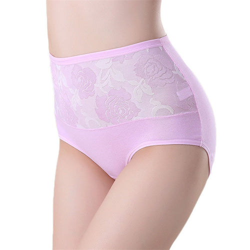 8 Colors High Waist Cotton Women Briefs Sexy Panties Plus Size