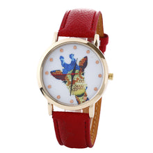 Women Deer Pattern Fashion PU Leather Band Analog Quartz Vogue Wrist Watches Watch