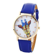 Women Deer Pattern Fashion PU Leather Band Analog Quartz Vogue Wrist Watches Watch