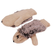 Cute Gloves Women Mittens Cartoon Knitted Hedgehog Glove