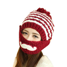 Cute gorro invierno Beard Hat For Women Fashion Beanies with Mouth Mask Hat Knit Cap Face Warm Ear Cap
