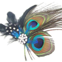 Peacock Feather Sparkling Rhinestones Bridal Wedding Hair Clip Head Accessory