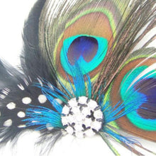 Peacock Feather Sparkling Rhinestones Bridal Wedding Hair Clip Head Accessory
