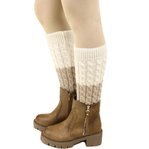 Women Girls Leg Warmers double color knit boot cuffs boot socks women's accessories