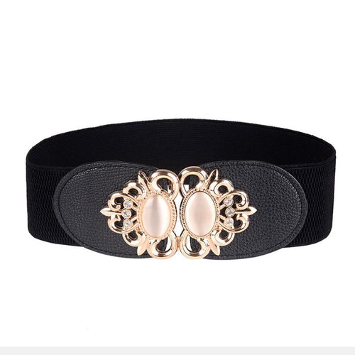 Retro Stretch Wide Elastic Belt Women Fashion Lady Gem Decorations Set Dress Adornment For Women