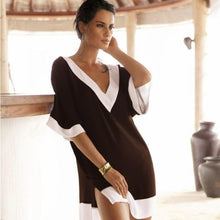 Women Chiffon V-neck Mini Beach DressCover Loose Dresses Fast Shipping