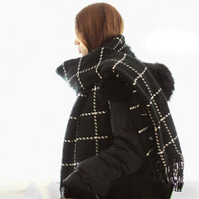 Wide Tassel Big Pashmina Fashion Plaid Cashmere Women Long Scarf Women Soft Wrap Shawl
