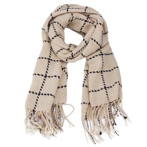 Wide Tassel Big Pashmina Fashion Plaid Cashmere Women Long Scarf Women Soft Wrap Shawl