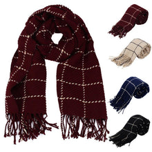 Wide Tassel Big Pashmina Fashion Plaid Cashmere Women Long Scarf Women Soft Wrap Shawl
