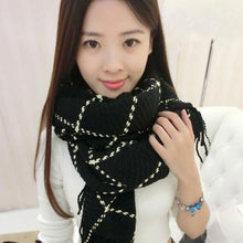 Wide Tassel Big Pashmina Fashion Plaid Cashmere Women Long Scarf Women Soft Wrap Shawl