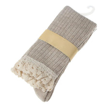 Women Clothing Women Crochet Lace Trim Cotton Knit Footed Leg Boot Knee High Stocking