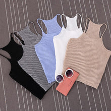 Women Knitted Loose Crop Tops Casual Strap Knitting Cotton Casual Sleeveless Tank Tops Famous Brand