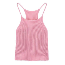 Women Knitted Loose Crop Tops Casual Strap Knitting Cotton Casual Sleeveless Tank Tops Famous Brand
