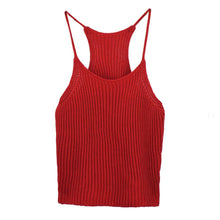 Women Knitted Loose Crop Tops Casual Strap Knitting Cotton Casual Sleeveless Tank Tops Famous Brand