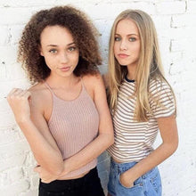 Women Knitted Loose Crop Tops Casual Strap Knitting Cotton Casual Sleeveless Tank Tops Famous Brand