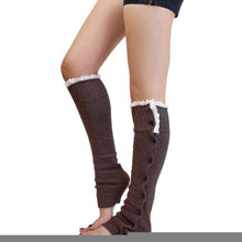 Women's Crochet Knitted Stocking Footless Leg Warmers Boot Lace Trim Thigh High Fast Shipping