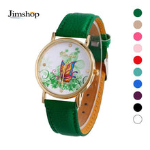 geneva butterfly flower print watch women ladies fashion dress quartz wrist Watch fast shipping