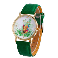 geneva butterfly flower print watch women ladies fashion dress quartz wrist Watch fast shipping