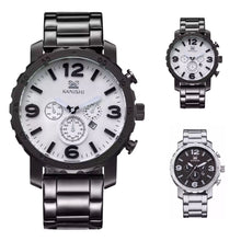 KANISHI Business Quartz watch Men sport Military Watches Men Stainless Steal Strap army wristwatch clock hours Complete